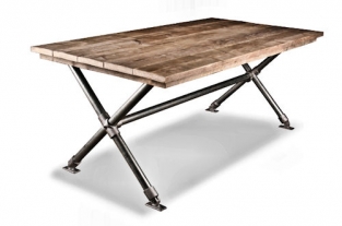 scaffolding wooden table very metal